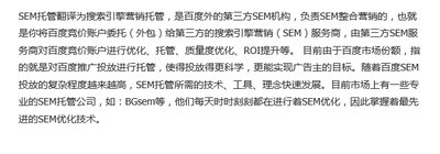 提供服务SEM托管竞价推广托管